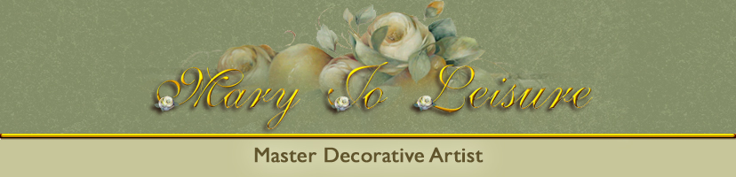 Mary Jo Leisure sells her original art, giclees, pattern packets, books, DVDs, painting surfaces for the deocorative artist.