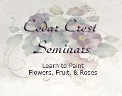 Cedar Crest Lodge hosts Seminars with Mary Jo Leisure, MDA.  Learn to paint Mary Jo's soft flowing style and enjoy living with decorative art.